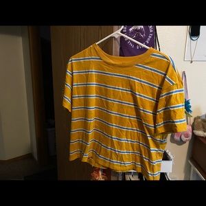Stripped yellow half tee. In great condition!